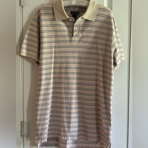 Saddlebred Yellow Polo with Navy and Black Stripes